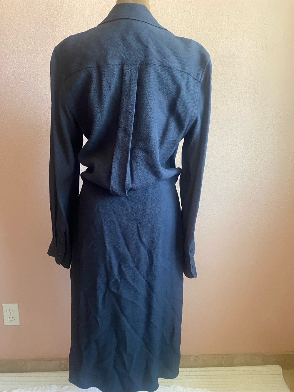 RAG BONE Women's Black 100% Viscose Long Sleeve Wrap Dress - Picture 7 of 15